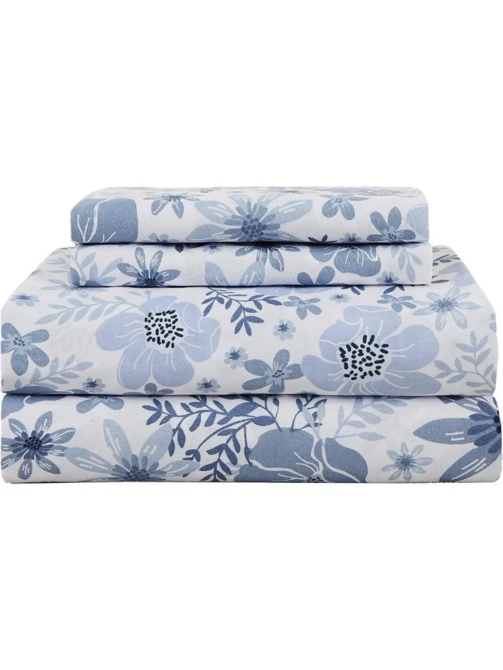 King Size 4-Piece Microfiber Sheet Set - Soft, Breathable, Floral Pattern, Deep